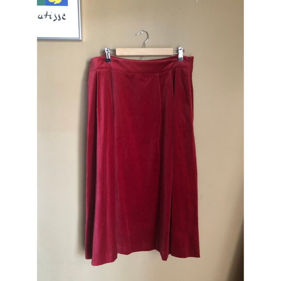 NWT Boden red liquorice velvet a-line midi skirt - Picture 4 of 7